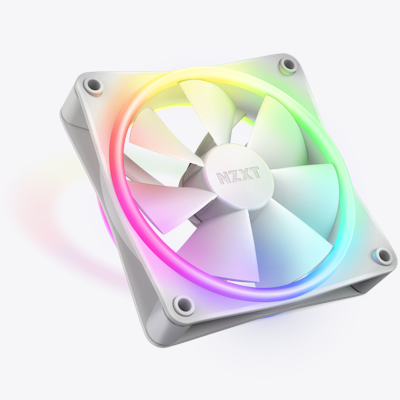 F120 RGB Duo Fan viewed from a front angle - White