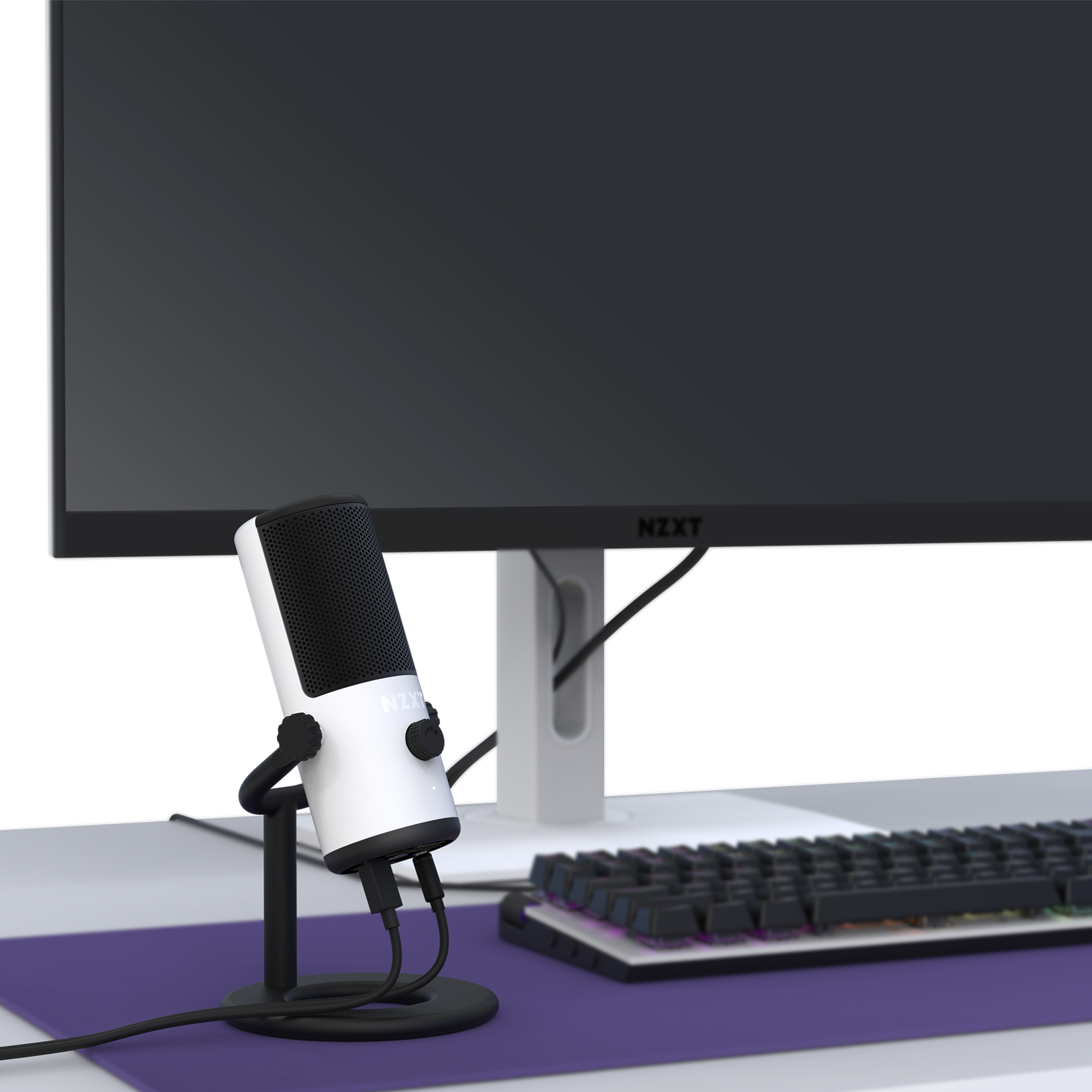 NZXT Capsule Mini White スモールゲーミングマイク｜PC周辺機器