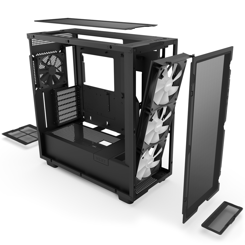 NZXT H7 Flow Black - Mid-Tower Airflow PC Gaming Case - Tempered Glass -  Enhance 815671019431