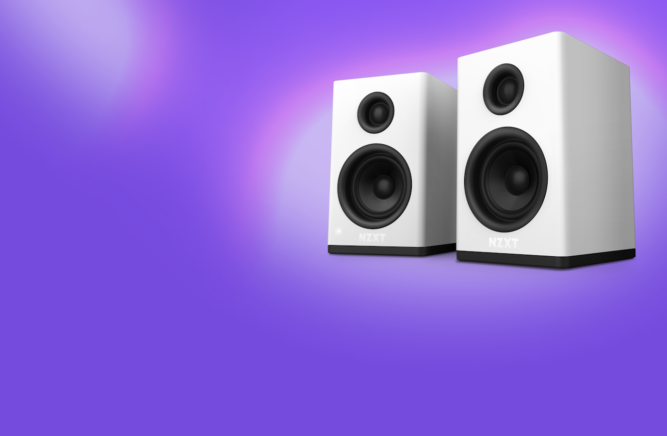 White Speakers Purple BK Large