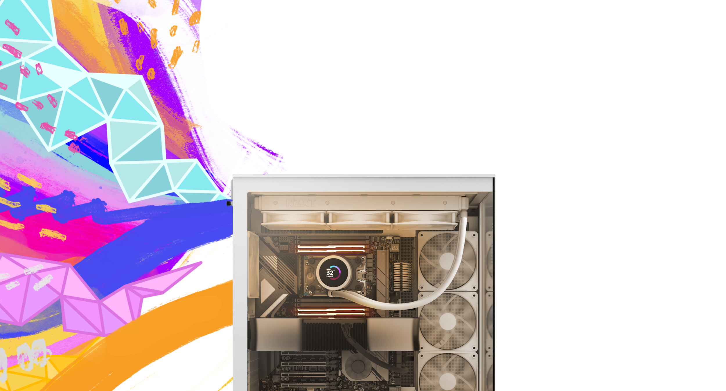 NZXT Creator PC with Colorful Shapes