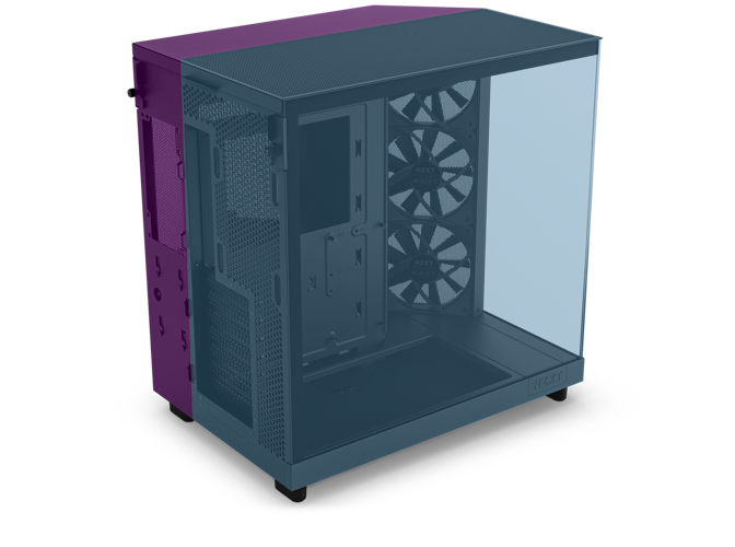 Empty H6 Flow / H6 Flow RGB highlighting the dual-chamber placemen with a highlight on the left back of the case.