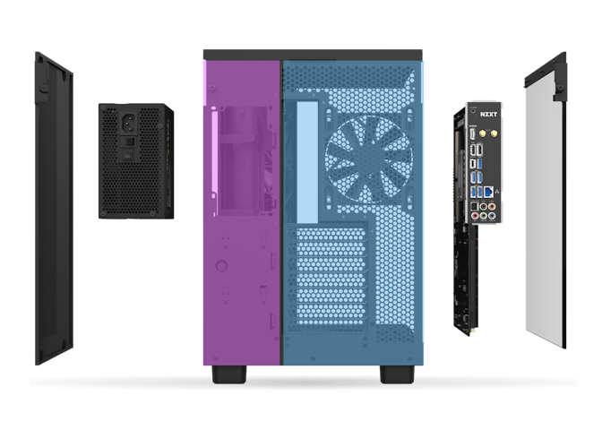 Empty H6 Flow highlighting the dual-chamber placemen with a highlight on the left back of the case.