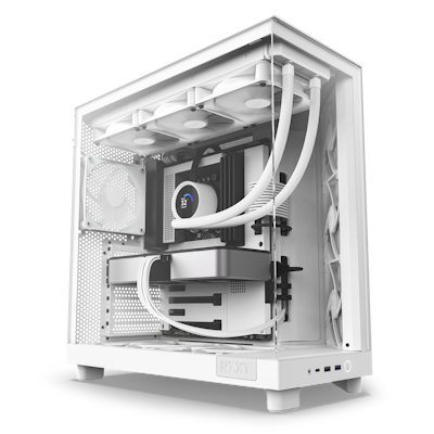 H6 Flow shown from a 3/4 angle with a 9 fan non-RGB system built in it