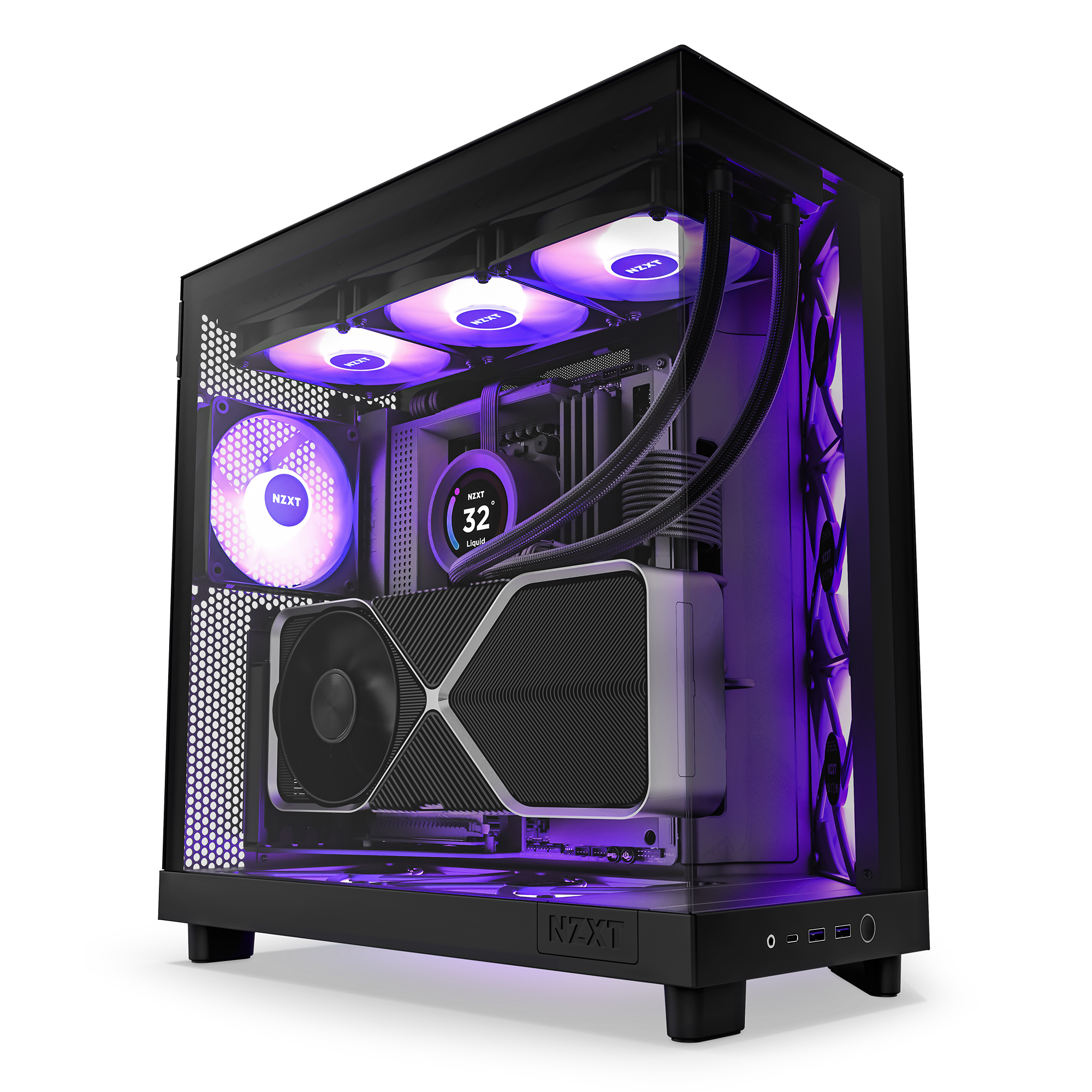 NZXT H6 FLOW RGB EDITION ATX MID TOWER BLACK CASE - Nexcom Computers