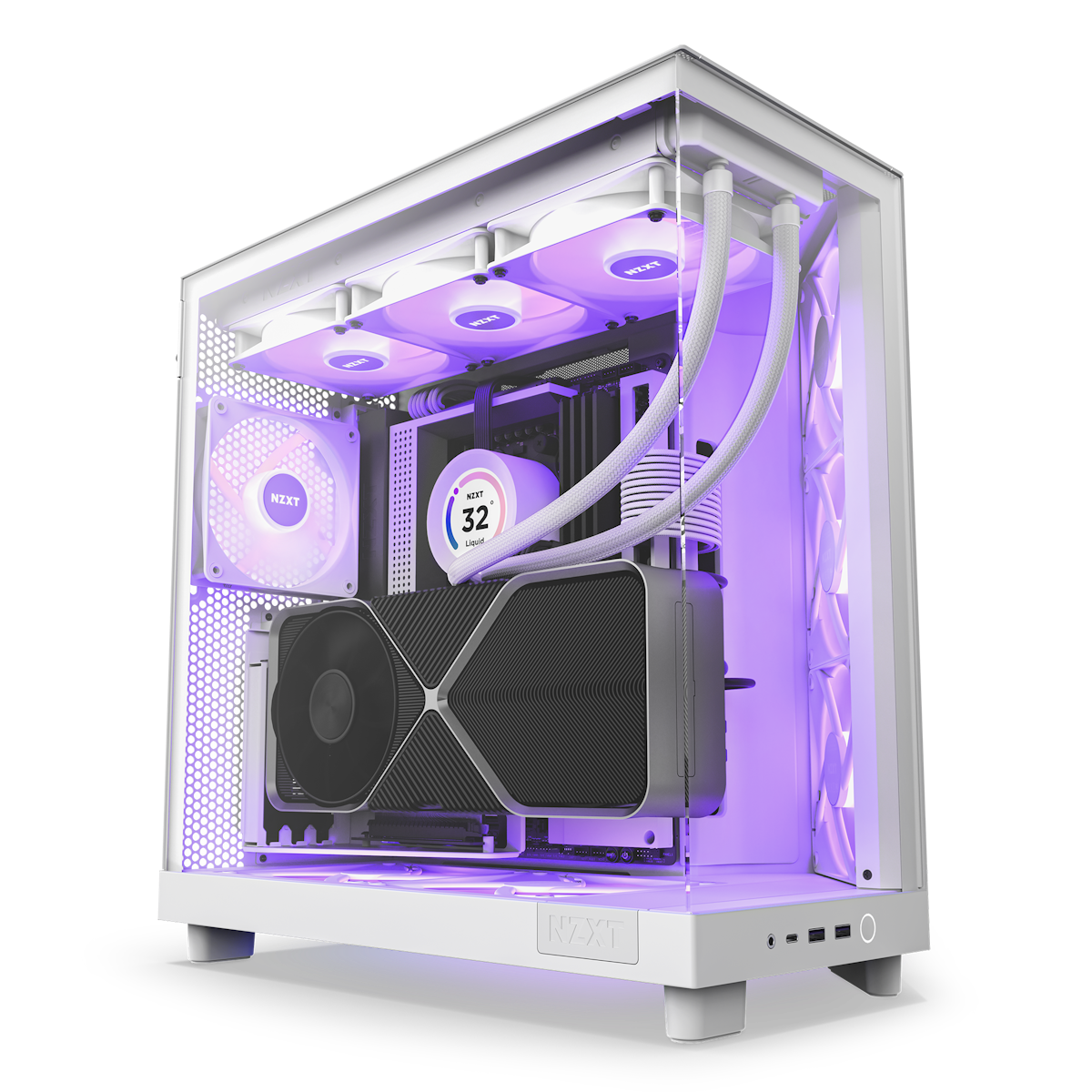 NZXT H6 Flow RGB Compact Dual-Chamber Mid-Tower Airflow Case with RGB  CC-H61FW-R1 – TeciSoft
