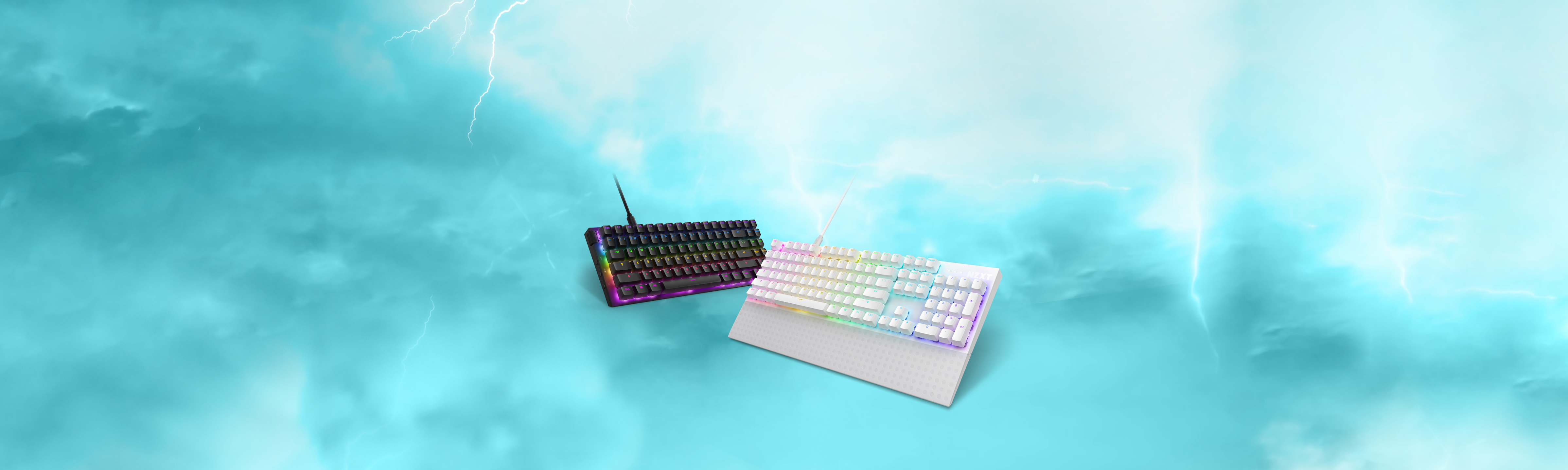 Function 2 Full and MiniTKL Keyboard Stormy Clouds Background