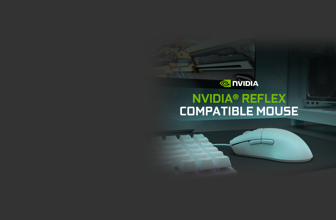 NVIDIA Reflex Compatibility Background with Mouse Desk Setup