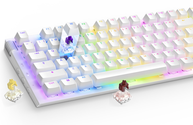 Function 2 all white with rgb lighting and switches floating