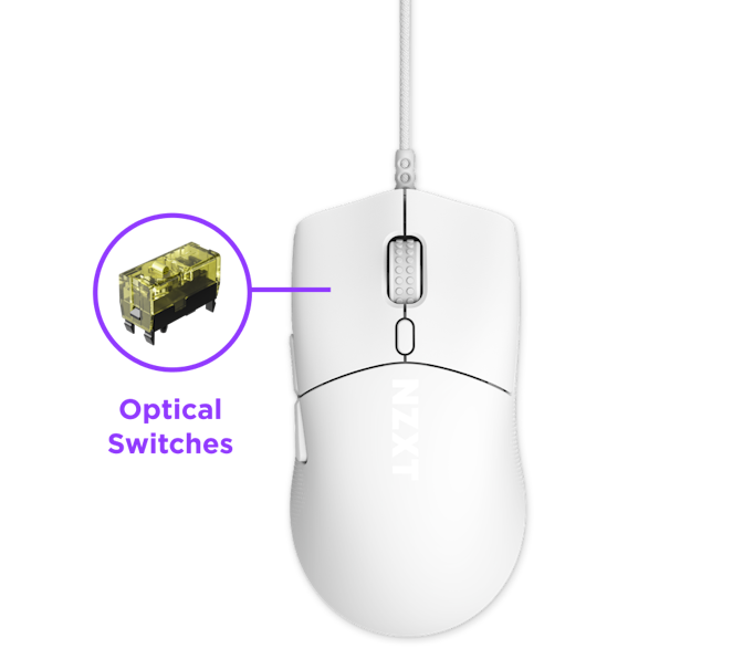 White Lift 2 Symm Mouse Highlighting Optical Switches
