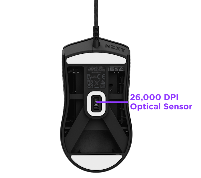 Lift 2 Black Symm mouse showing optical sensor