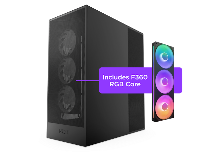 Abgewinkelter H7 Flow RGB mit integriertem vorderen F360 RGB-Kern