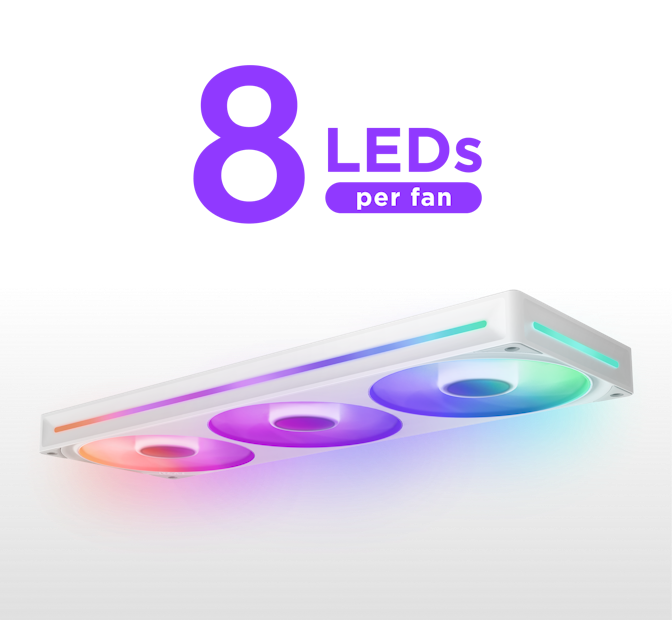 F360 RGB Core - Floating fan. 8 LEDs per fan