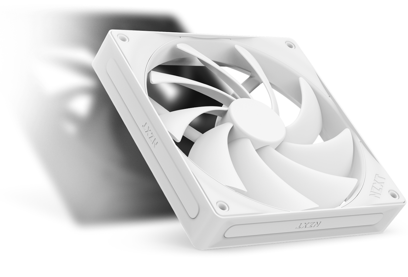 Closeup of quiet airflow fans in white