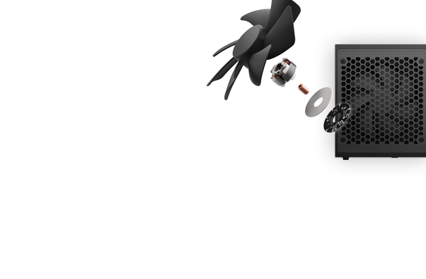 C1500 Platinum PSU - Magnetic Levitation Fan Exploded View