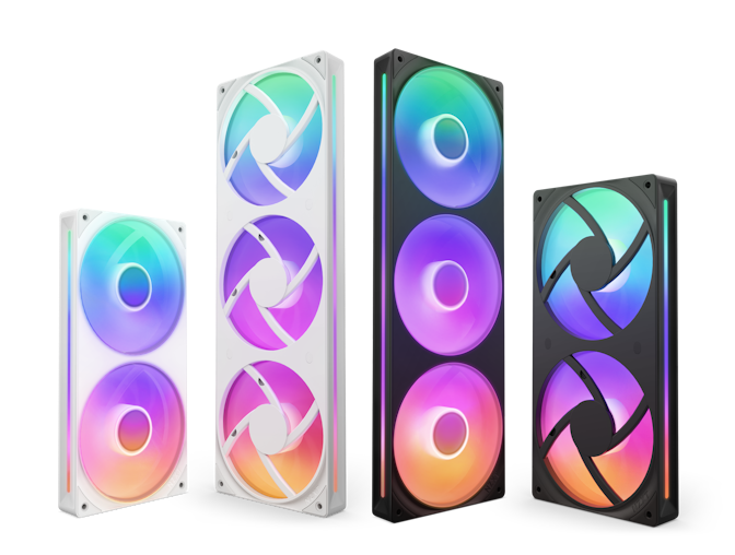NZXT F-Serie RGB Core Einzelrahmenlüfter in weiß und schwarz