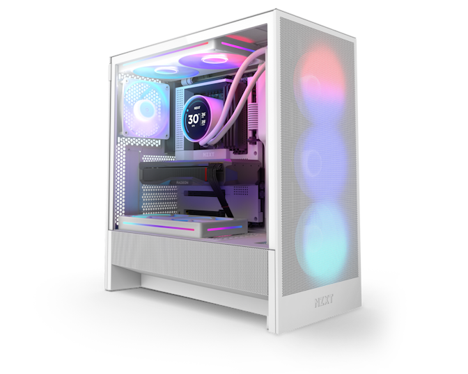 White H5 Flow RGB Build with Kraken Elite and Single-Frame RGB Fans