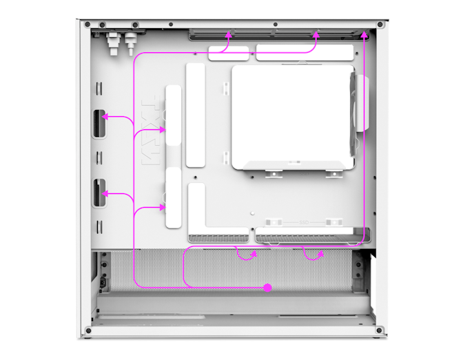 Open back panel of H3 showing cable management space