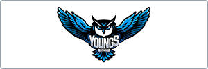 Logo featuring a stylized blue and black owl with outstretched wings. The word YOUNGS is written in bold white letters across the owls chest, with smaller text below it that is difficult to read.