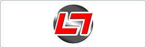 Logo featuring the letters L7 in bold, red font with white outlines, set against a black and gray circular background on a white rectangular field.