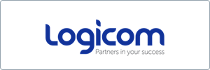 Logo for Logicom with the tagline Partners in your success written below the company name in blue and gray text on a white background.