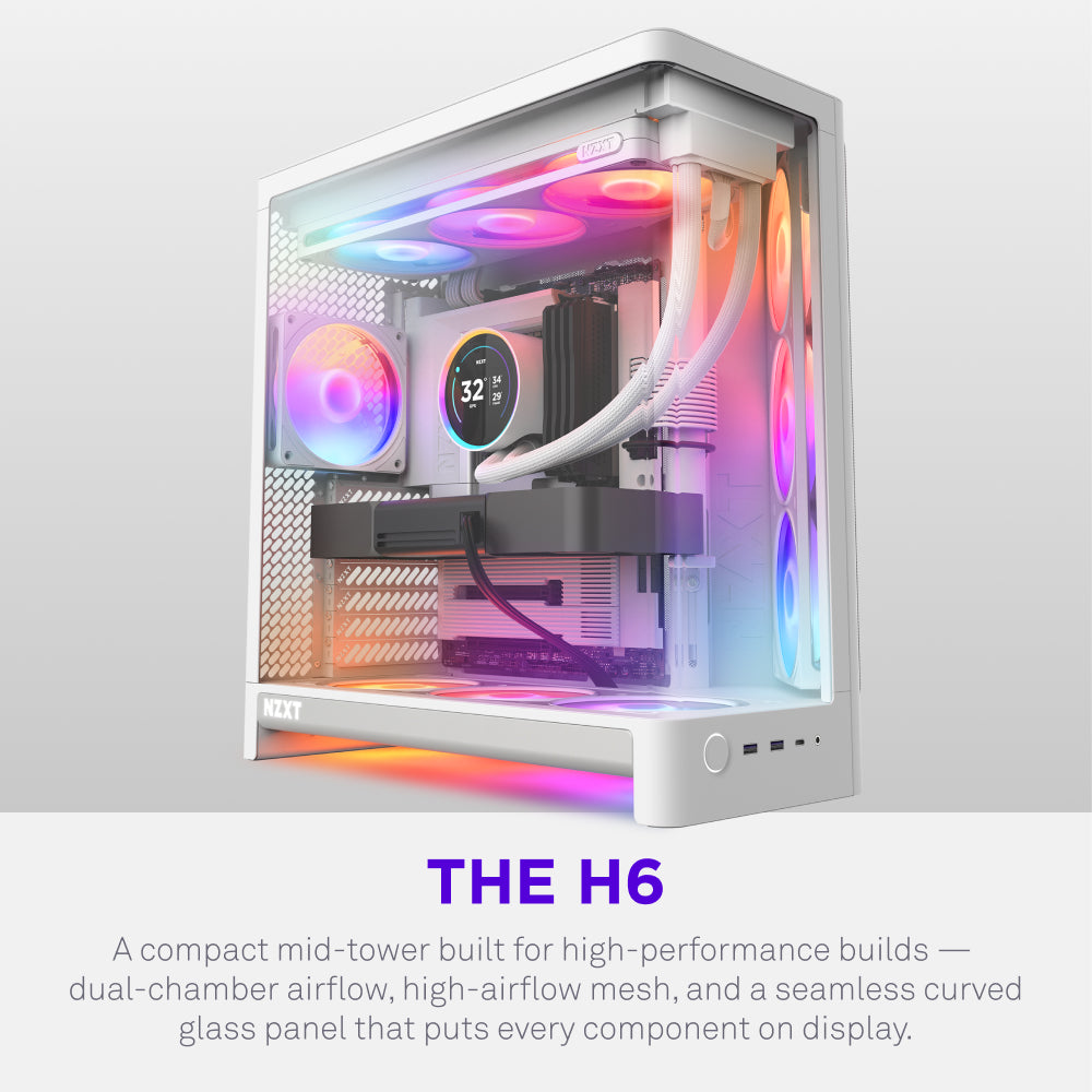 NZXT H6 | Compact Dual-Chamber ATX Airflow Case