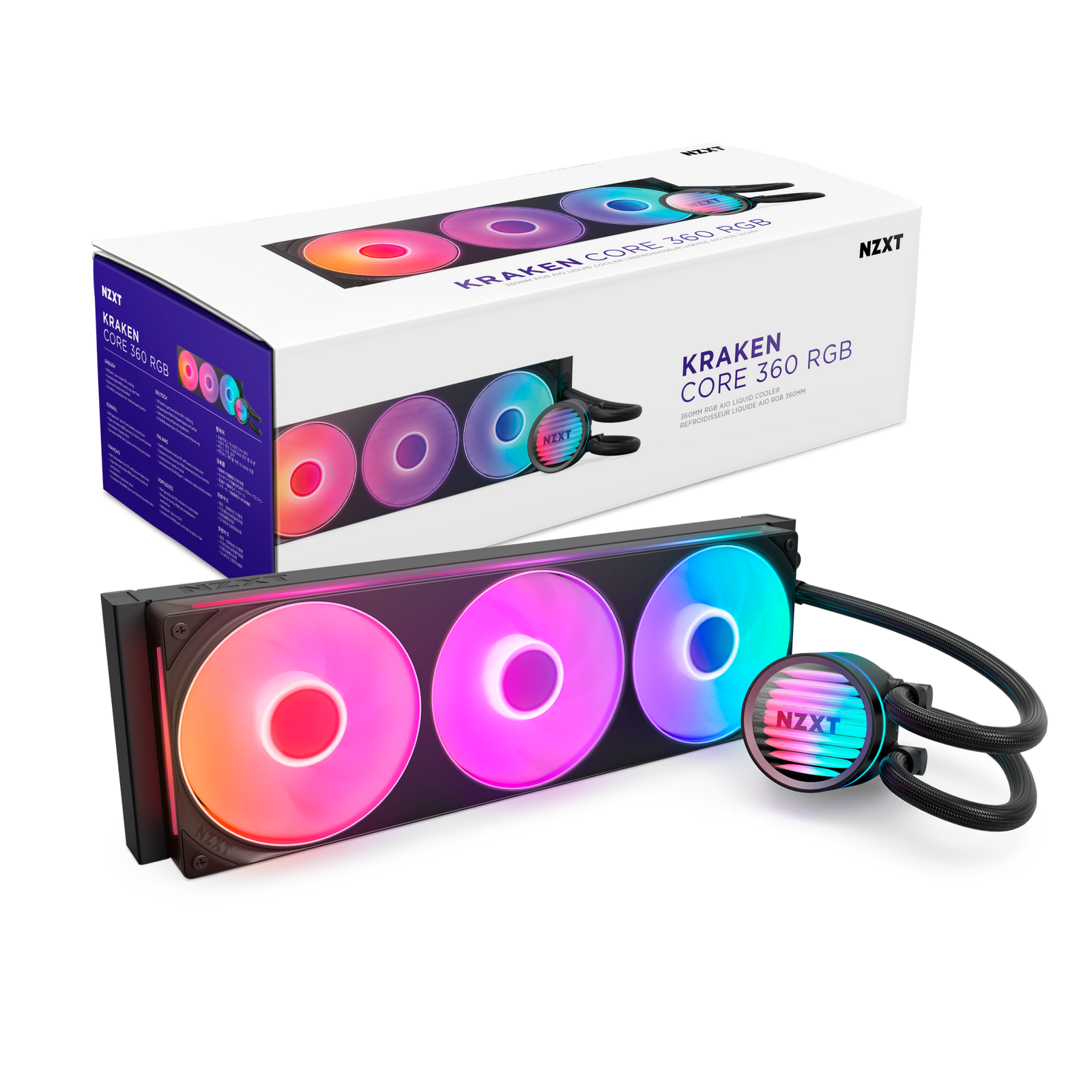 NZXT Kraken Core 360 RGB - embalagem e acessórios