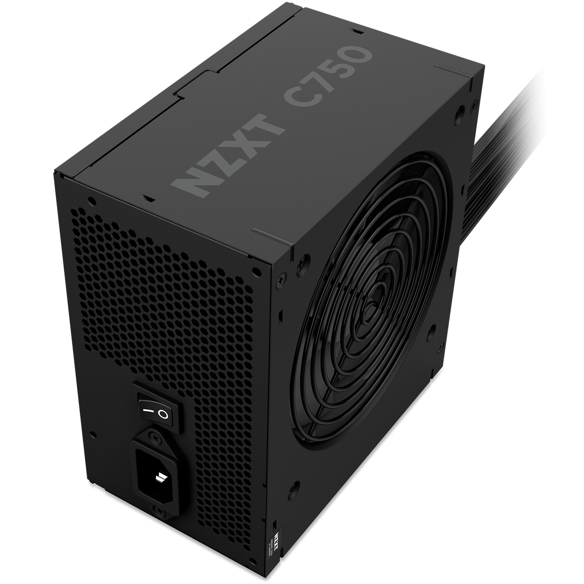 NZXT C750 Bronze power supply, rear I/O and power switch