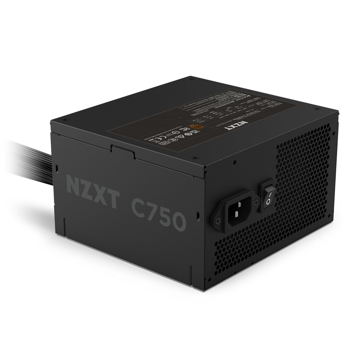 NZXT C750 Bronze power supply, specification label side