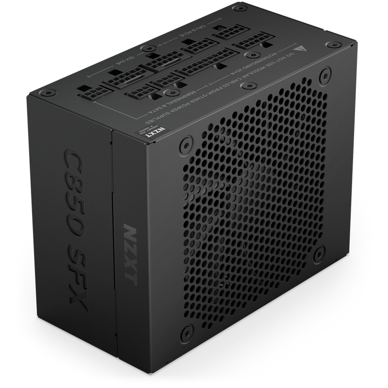 NZXT C850 SFX Gold power supply, angled front view