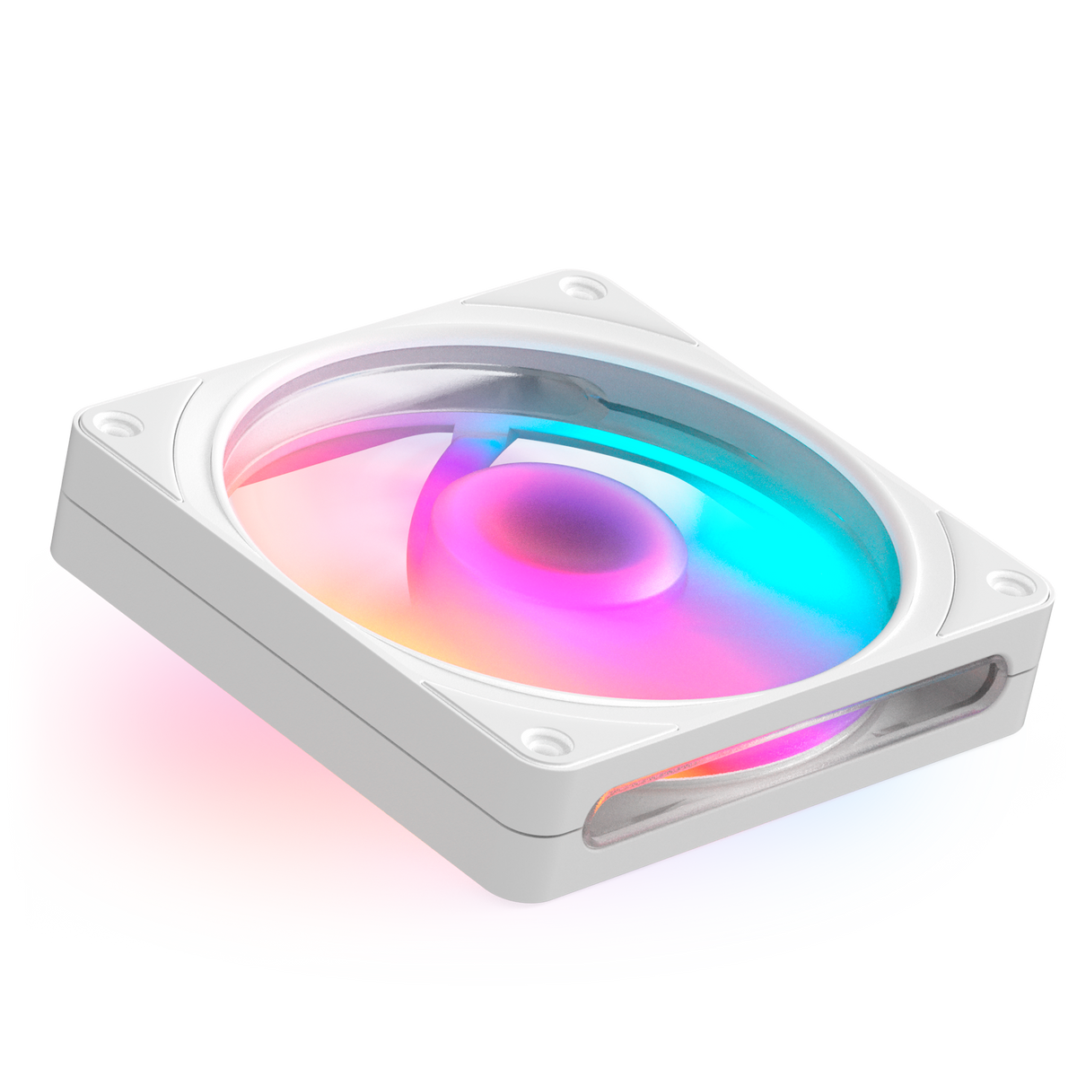 NZXT F120 RGB white, angled view