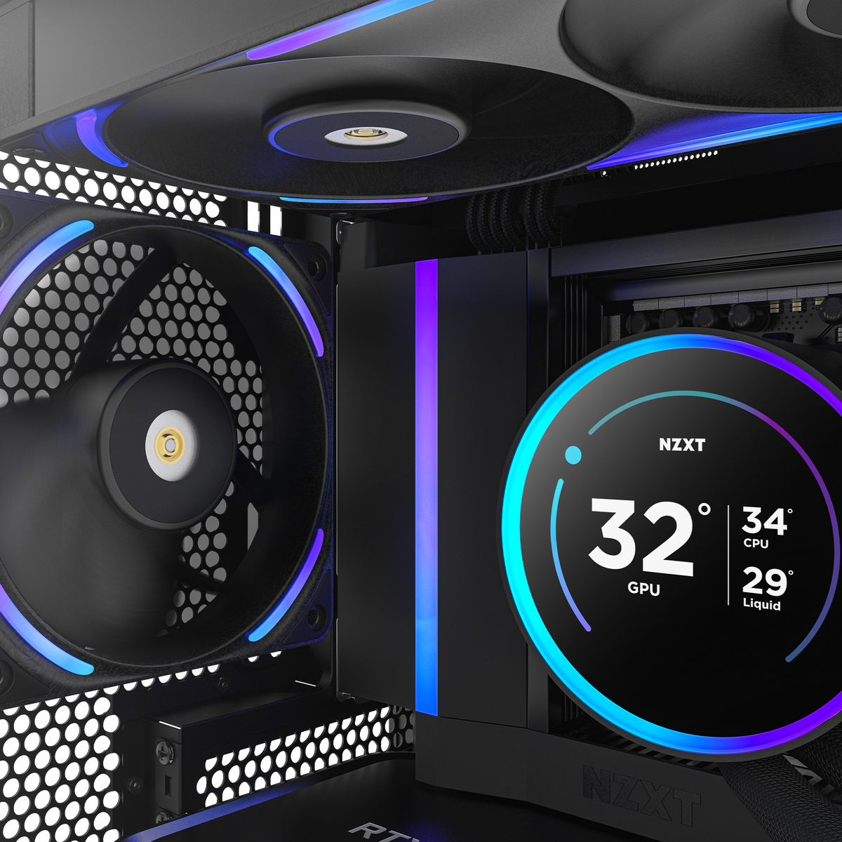 NZXT F120X black fan installed in a build