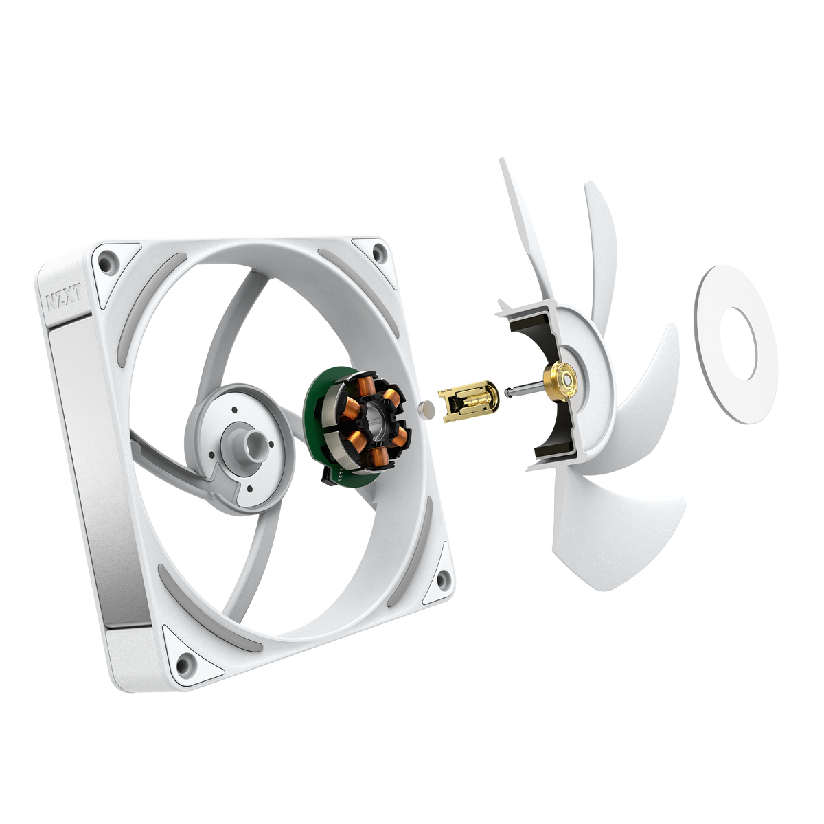 NZXT F120X white, exploded component view