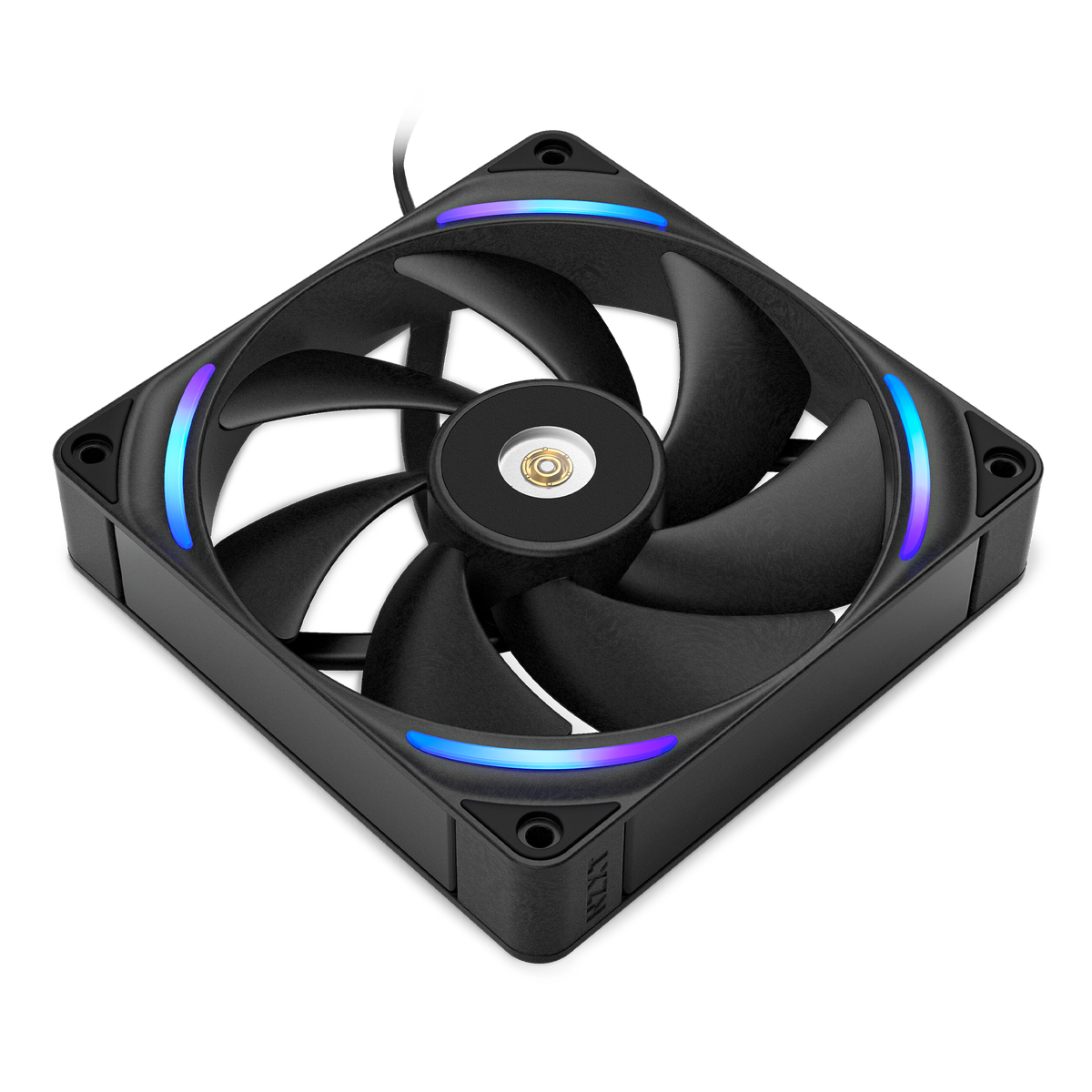 NZXT F140X black, three-quarter view