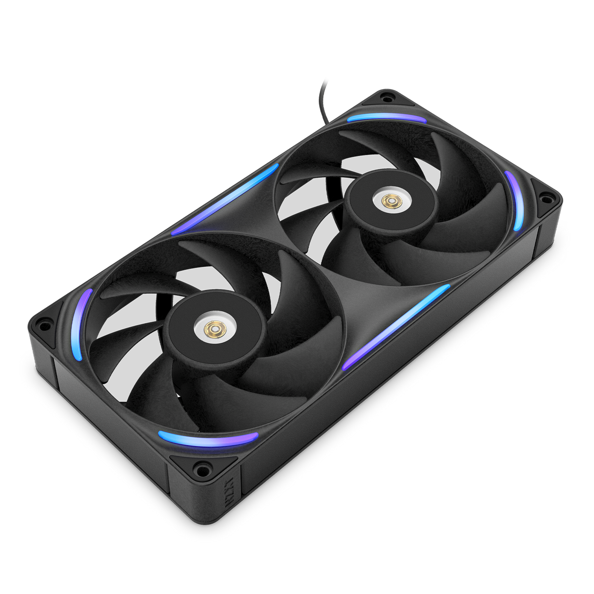 NZXT F240X black two-pack, three-quarter view