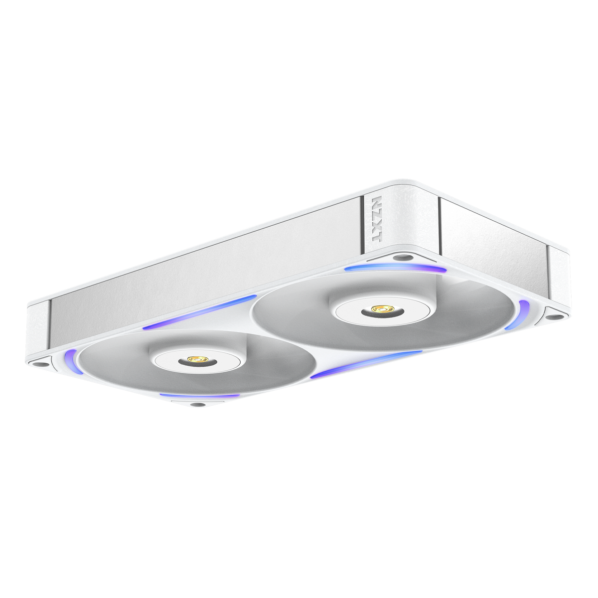 NZXT F240X white two-pack, low profile view