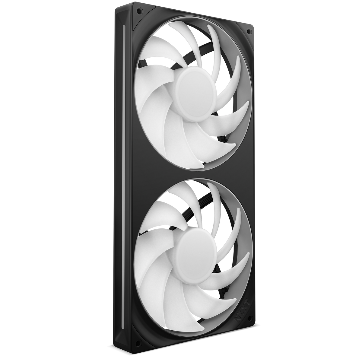 NZXT F280 RGB Core black, rear view with lighting off, showing the blade and frame finish