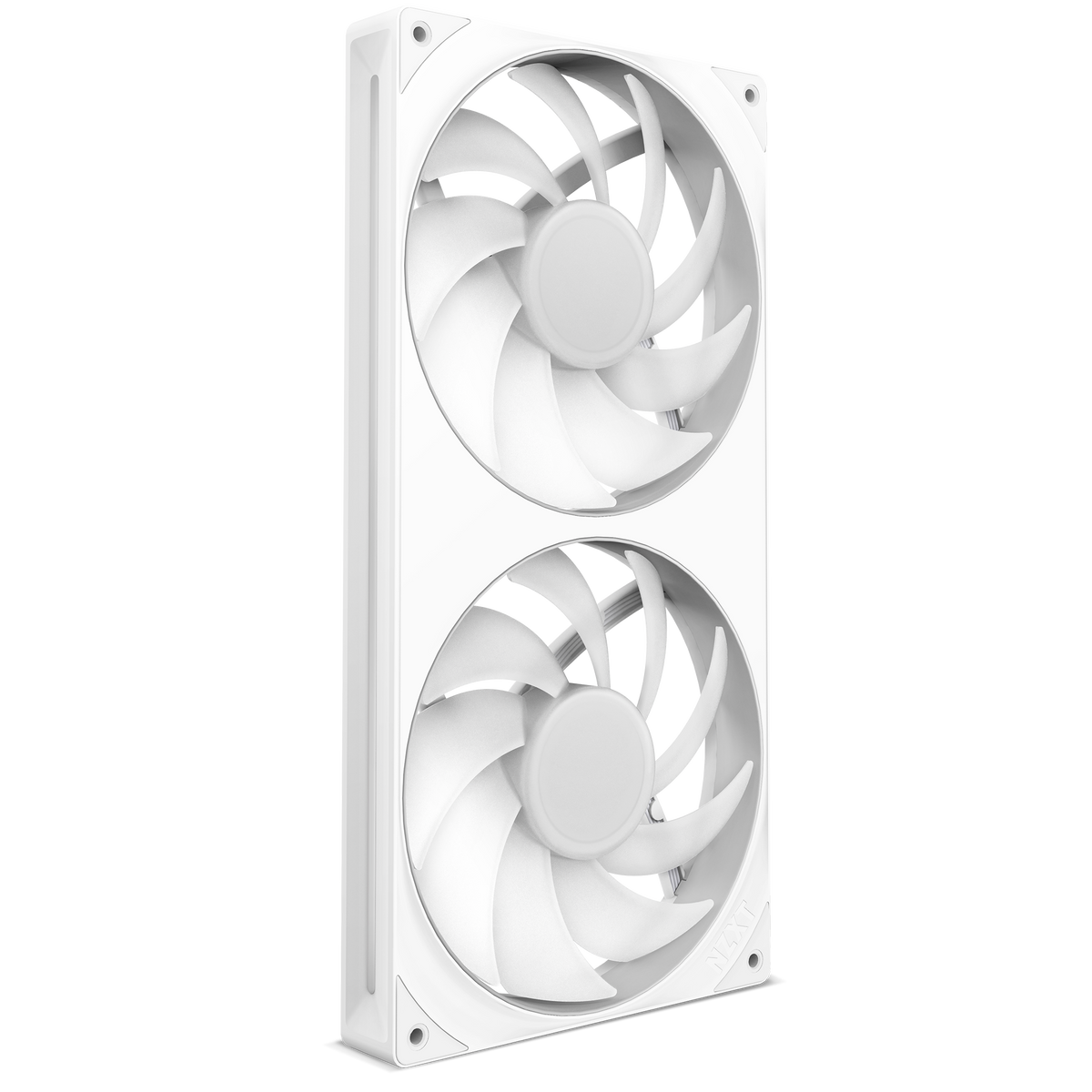 NZXT F280 RGB Core white, rear view with lighting off, showing the blade and frame finish