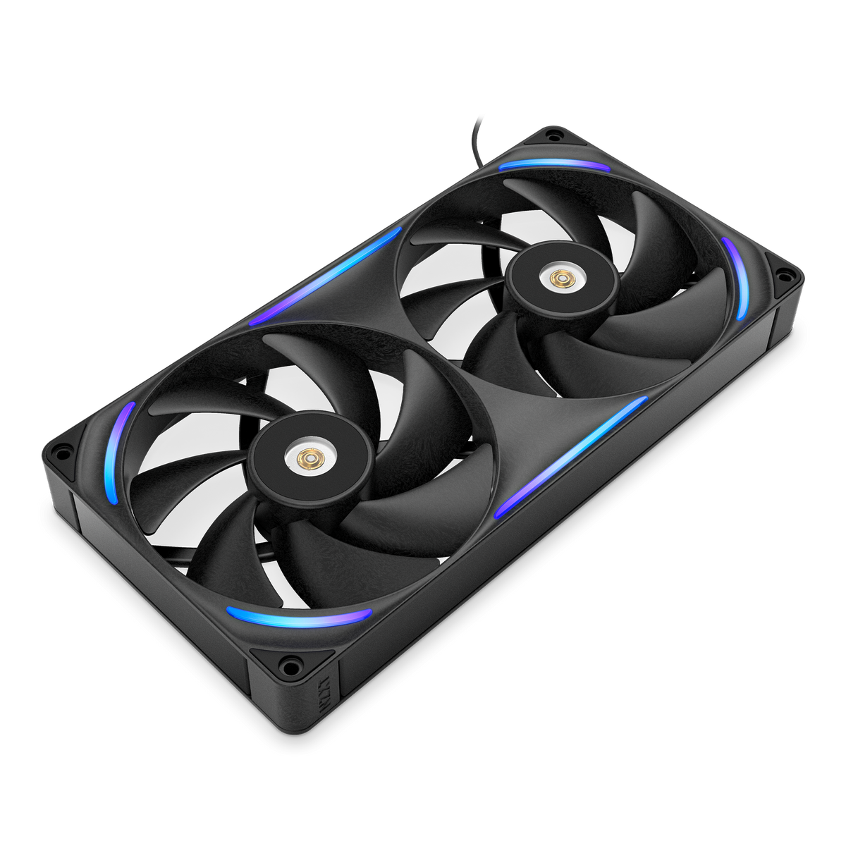 NZXT F280X black two-pack, three-quarter view