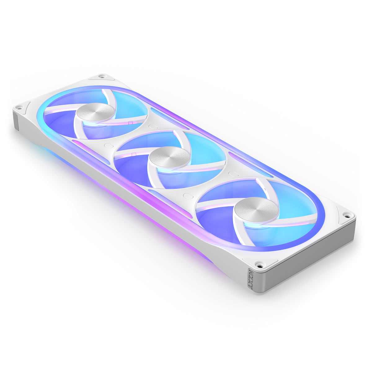 NZXT F360U white three-pack, blade side view