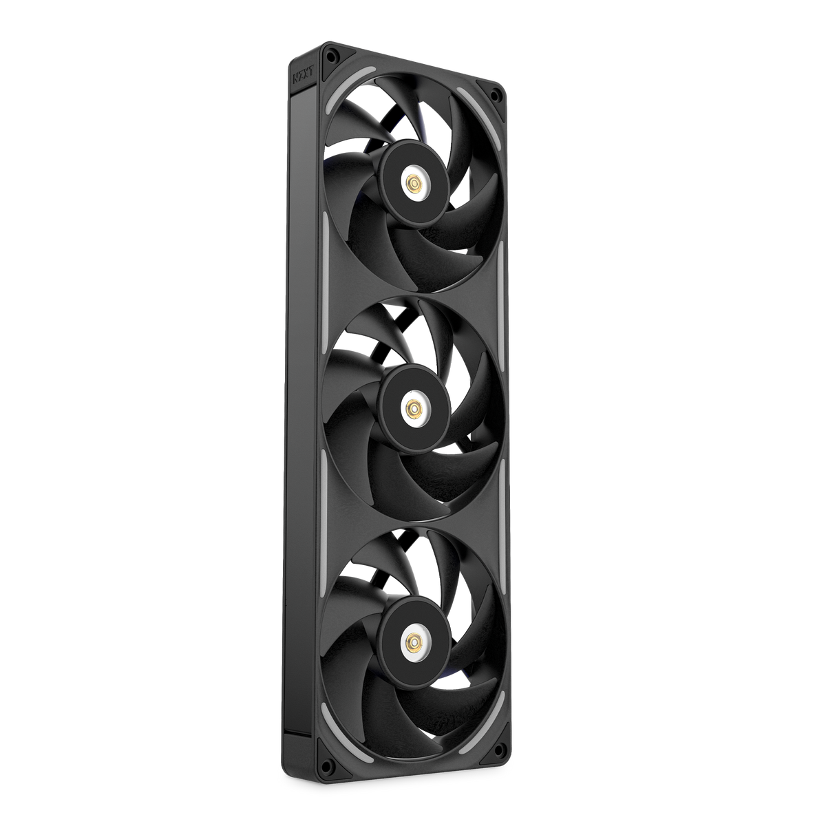 NZXT F360X black three-pack, rear view