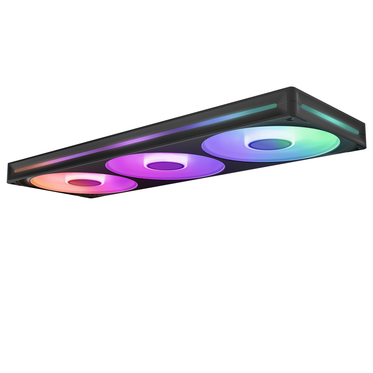 NZXT F420 RGB Core fan in black, 45-degree overhead view