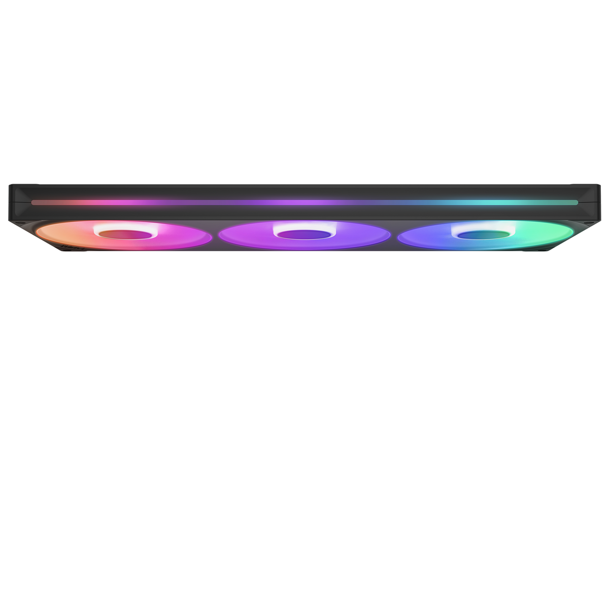 NZXT F420 RGB Core fan in black, edge-on side profile