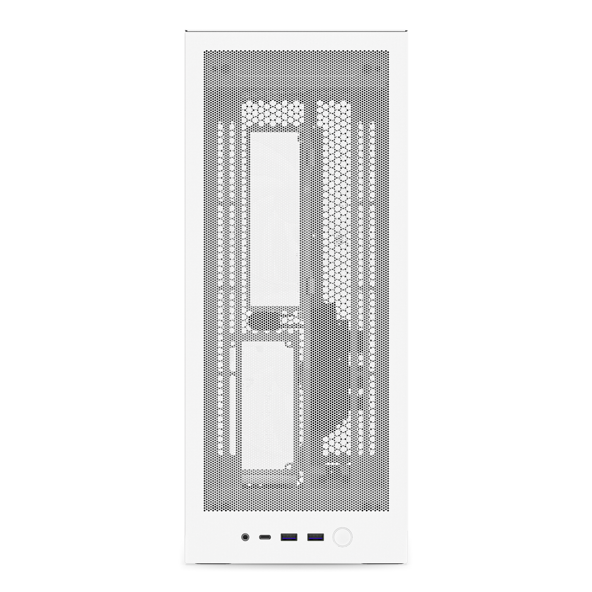 NZXT H2 Flow case in white, front view