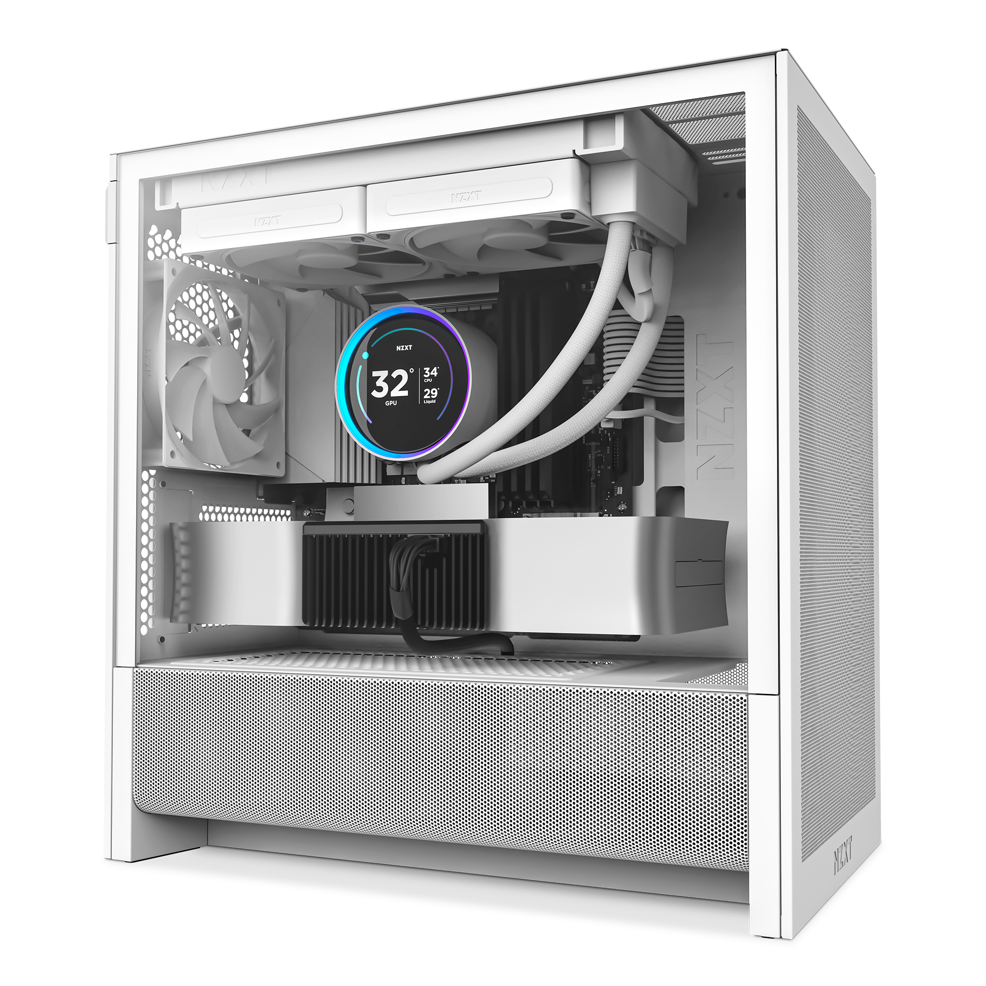 【ファンコン】【追加ファン多数】NZXT H3 FLOW ホワイトPCケース本体 NZXT | H3 Flow | Micro-ATX Airflow Case