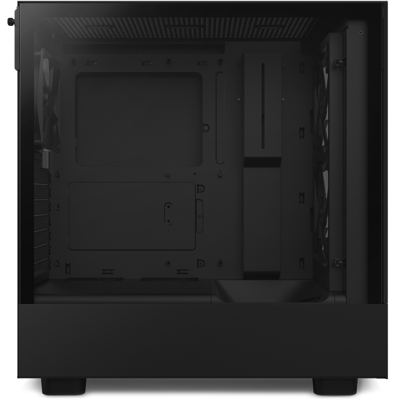 The NZXT Refurbished Player Two Base (#8706) is a black PC case with a transparent side panel, ideal for custom builds. It offers mounts for your motherboard, fans, and drives, perfect for Prebuilt or Refurbished Gaming PCs. Includes a 2-year warranty.