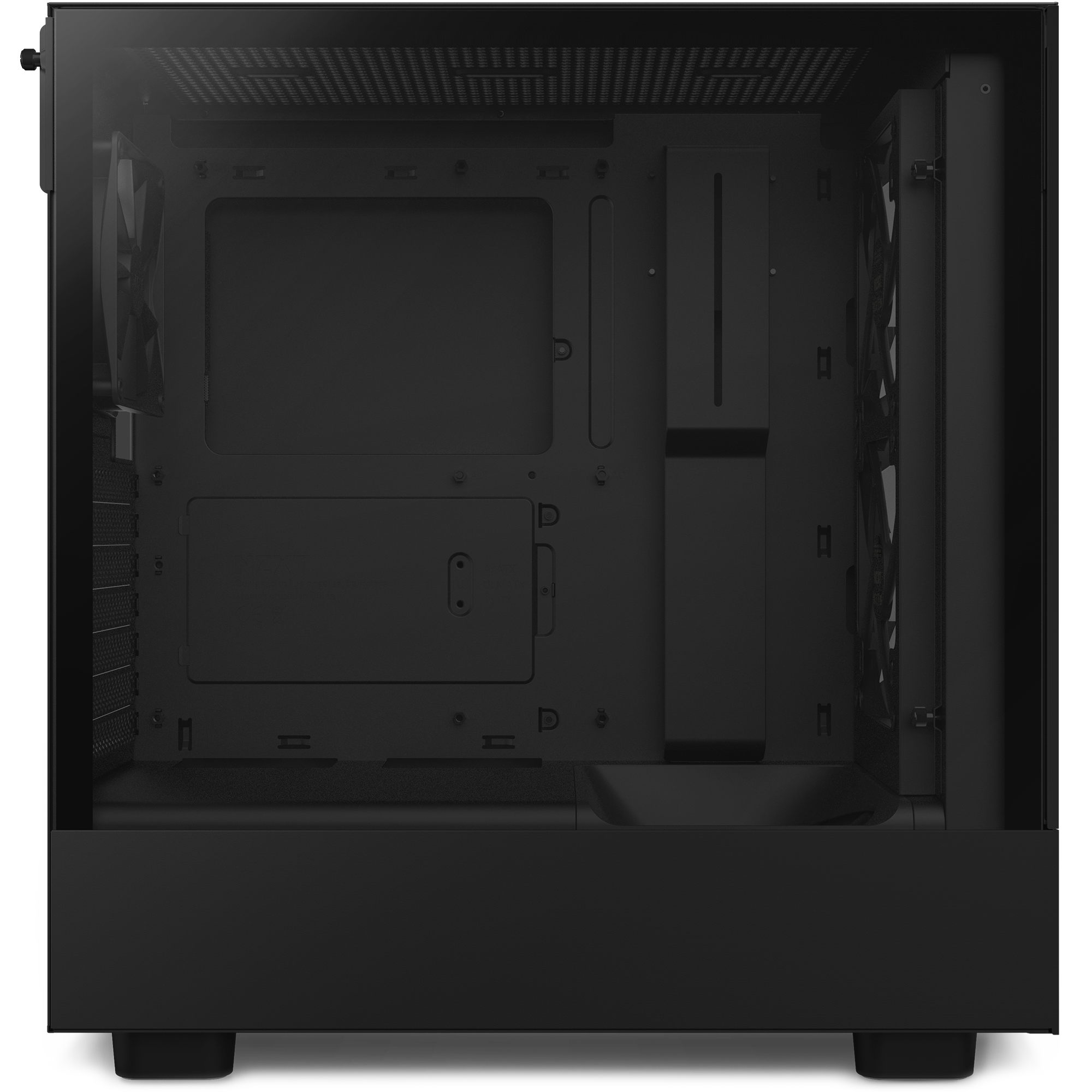 The NZXT Refurbished Player Two Base - #8314 features visible fan mounts, cable management slots, and spacious interior—perfect for Prebuilt PCs or Refurbished Builds geared toward gamers.