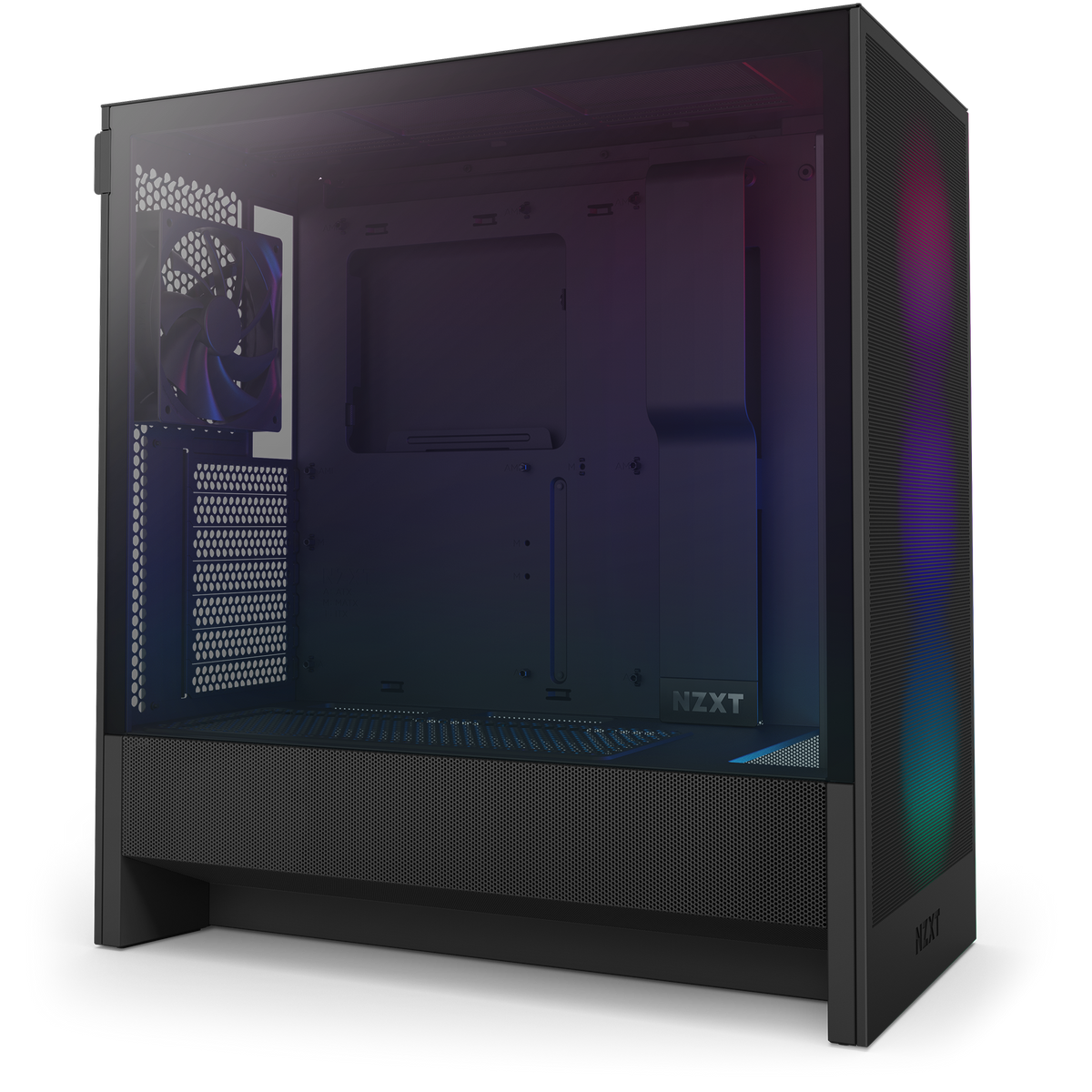 NZXT H5 Flow RGB black, hero angle of the chassis