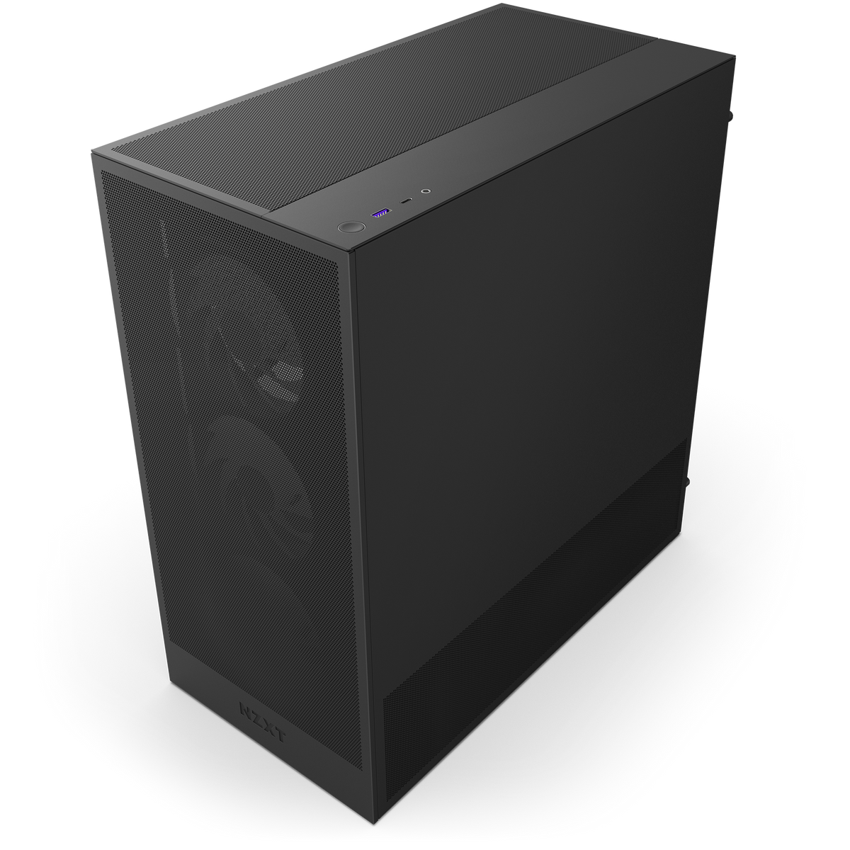 NZXT H5 Flow RGB black, close-up of the front I/O