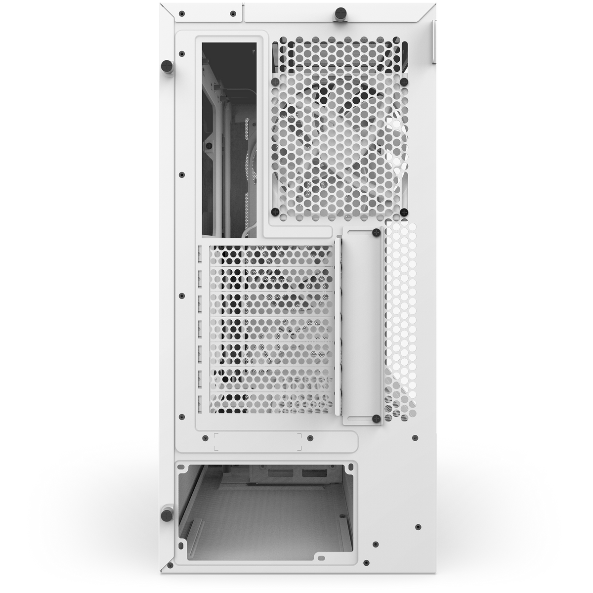 NZXT H5 Flow RGB white, rear of the chassis